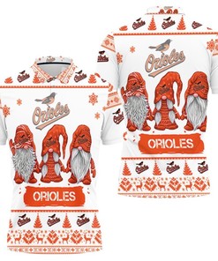 Baltimore Orioles Ugly Sweatshirt Christmas Gnomes Polo Shirt with All Over Print