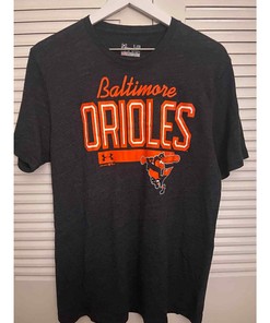 Baltimore Orioles Under Armour Shirt, Men'S Heatgear Black T-Shirt Mlb Baseball