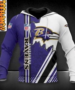 Baltimore Ravens Football NFL 3D Hoodie for Fans