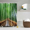 Bamboo Bridge Shower Curtain | Outdoor Scenery Landscape | Home Bathroom Decor | Nature Theme | House Warming Gift