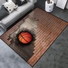 Basketball Area Rug for Boys' Room and Living Room Decor - Non-Slip Home Floor Mat with Printed Design