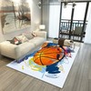Basketball Painted Pattern Area Rug for Boys' Bedroom and Bathroom Decor - Non-Slip Floor Mat