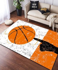 Basketball Rug for Boys' Room and Living Room Decor - Sport Rug with Non-Slip Area Rug Gift Option