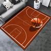 Basketball Wall Decor Area Rug for Boys' Room - Non-Slip Rubber Backing with Indoor Floor Carpet