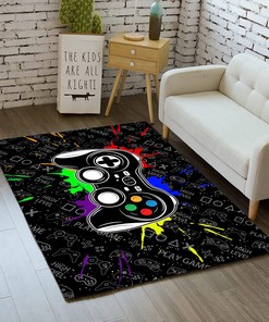Bathroom Decor Floor Mat T-Shirt, Hoodie, Sweatshirt: Black Non-Slip Game Controller Area Rugs for Living Room Bedroom