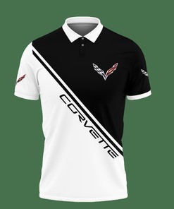 Be Bold and Sleek in Black with Our 3D Printed Corvette Lph-Ht Polo Shirt Ver 1 Made from Breathable Fabric