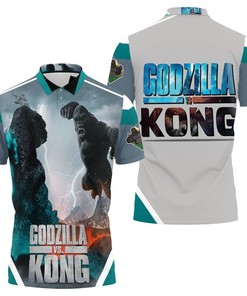 Be a Fan of Godzilla Vs. Kong and Get This Polo Shirt with Battle on the Volcano Design in All Over Print