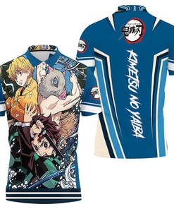 Be a Kimetsu No Yaiba Fan with Kamado Tanjiro Agatsuma Zenitsu Hashibira Inosuke Polo Shirt in 3D All Over Print