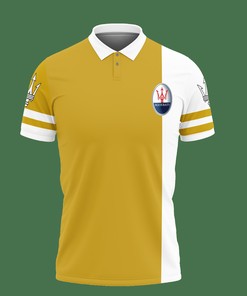 Be bold and bright with this Yellow 3D Printed Maserati Nct-Lt Polo Shirt Ver 2 featuring an All Over Print Polo design
