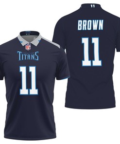 Be game-ready with A J Brown #1 Nfl New Game Navy 2019 3D All Over Print Polo Shirt for the Tennessee Titans