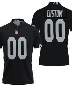 Be the Ultimate Fan with Oakland Raiders Personalized Custom Game Black Jersey Inspired Style 3D Print Polo Shirt
