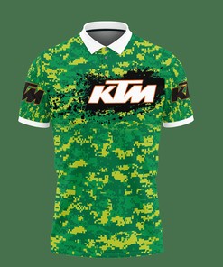 Be the envy of all your friends with this Green 3D Printed Ktm Racing Nct-Ht Polo Shirt
