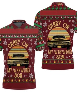 Be the life of the party in this Carry On My Wayward Son Supernatural Retro Ugly Christmas 3D Polo Shirt Jersey Shirt