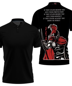 Be the protector with Spartan Warrior's If they stand behind you, give them protection 3D All Over Print Polo Shirt