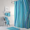 Beach Agate Teal Shower Curtain Set with Beachy Bath Accessories