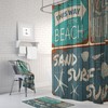 Beach Rustic Sign Faux Wood Shower Curtain Set with Optional Bath Mat and Towels