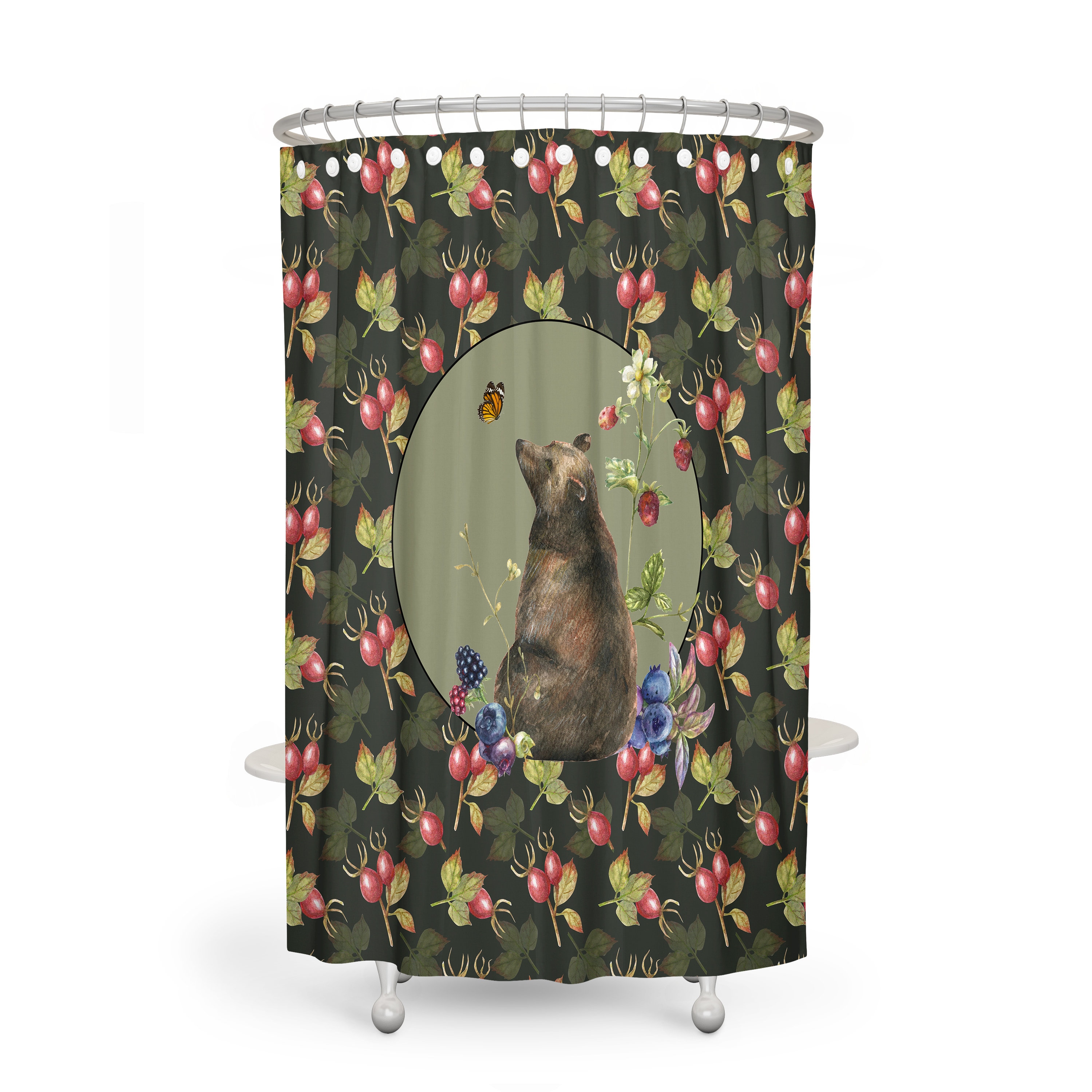 Bear Lodge Shower Curtain Set with Woodland Decor - Image 4
