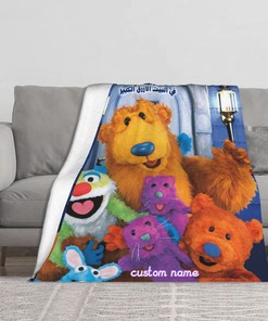 Bear in the Big Blue House Customized Fleece Blanket with Soft Sherpa - Ideal for Cozy Nights