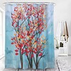 Beautiful Watercolor Autumn Leaves Shower Curtain, Fall Trees and Forest Fabric Bathroom Curtain, Housewarming Gift Idea