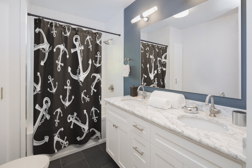 Become a Shipwrecked Pirate Anchor with this Shower Curtain - Image 2