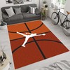 Bedroom and Living Room Carpet Washable Basketball Sport Art Flame Area Rug - Indoor or Outdoor Rugs