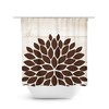 Beige Flower Shower Curtain for Farmhouse Bathroom Decor