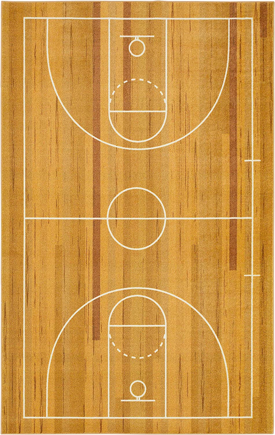Beige Mohawk Home Kids Sports Playroom Area Rug - Durable Basketball Court Rug for Any Space - Image 4