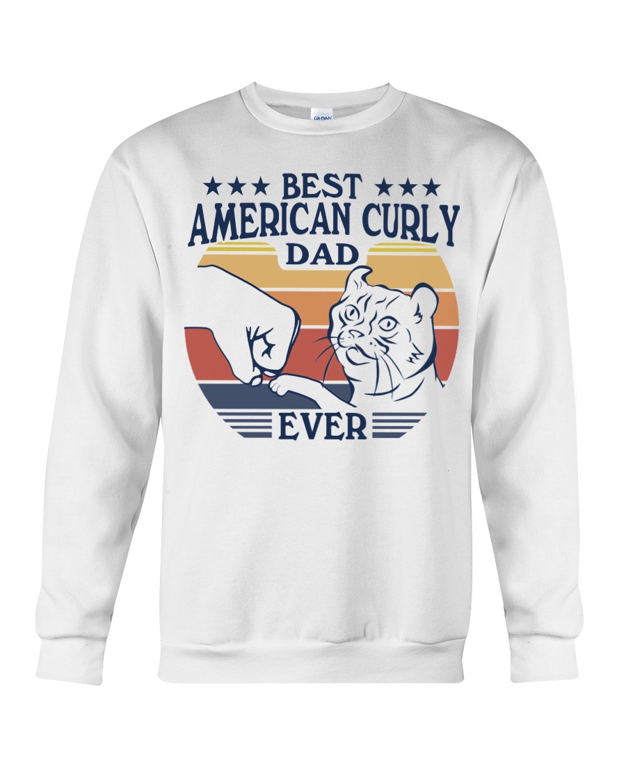 Best American Curly Dad Ever Crewneck Sweatshirt - Image 4