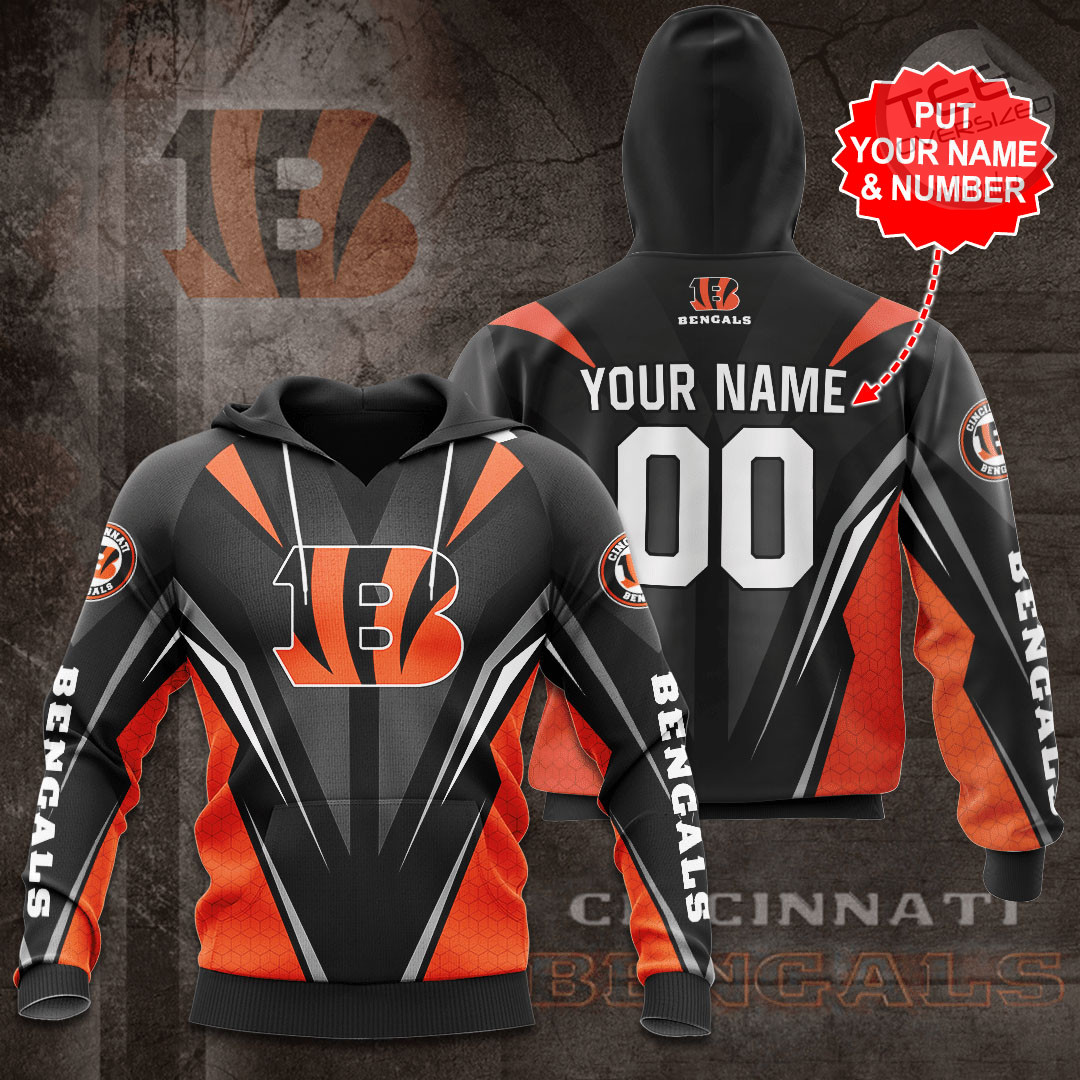 Best Sellers Custom Cincinnati Bengals All Over Print Hoodie 3D