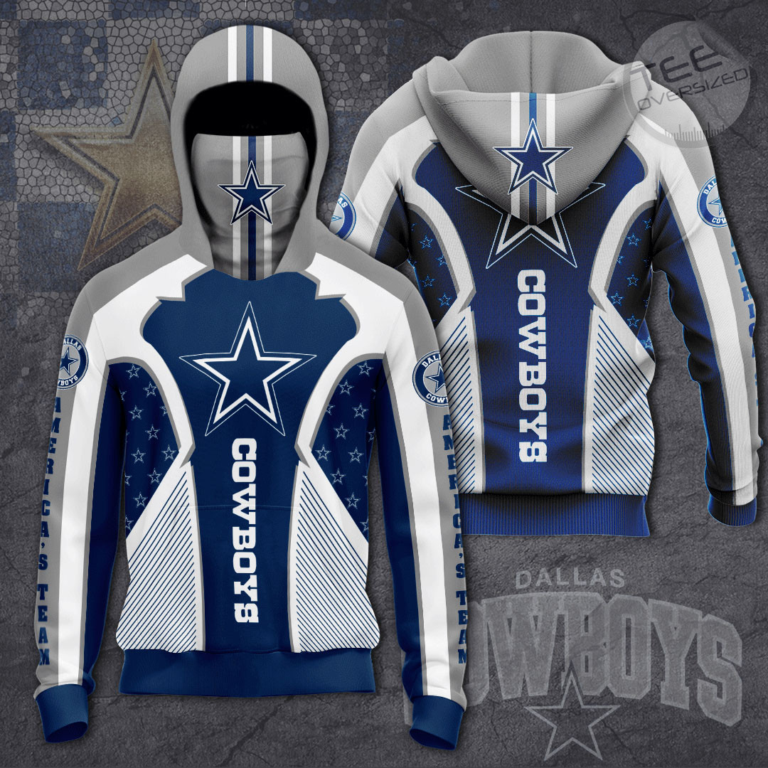Best Selling Dallas Cowboys All Over Print Hoodie with 3D Graphic Design