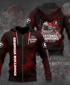 Best Selling Georgia Bulldogs All Over Print 3D Zip-Up Hoodie
