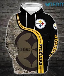 Big Logo Steelers Camo - Pittsburgh Steelers 3D All Over Print Hoodie