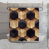 Black And Brown Cool Hexagon Vintage Shower Curtain, Modern Home Decor Geometric Bathroom Housewarming Gift