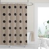 Black Boho Dots Shower Curtain / Neutral Tan Fabric Bath Curtain / Minimalist Design