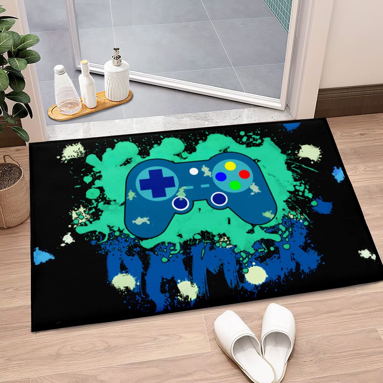 Black Carpets Mats for Mens and Teens Game Play Area Rug - Image 2