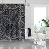 Black Doodle Abstract Shower Curtain with Optional Matching Towels and Mat for Fun and Striking Bathroom Decor