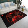 Black Gamepad Blue Floor Rugs with Polyester Mat for Cool Gaming Area