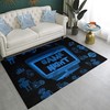 Black Gamepad Rugs for Gamer Room - Floor Mat for Playroom or Bedroom