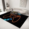 Black Gamer Home Decor Crystal Doormat - Controller Gamepad Carpets for Boys Bedroom/Living Room