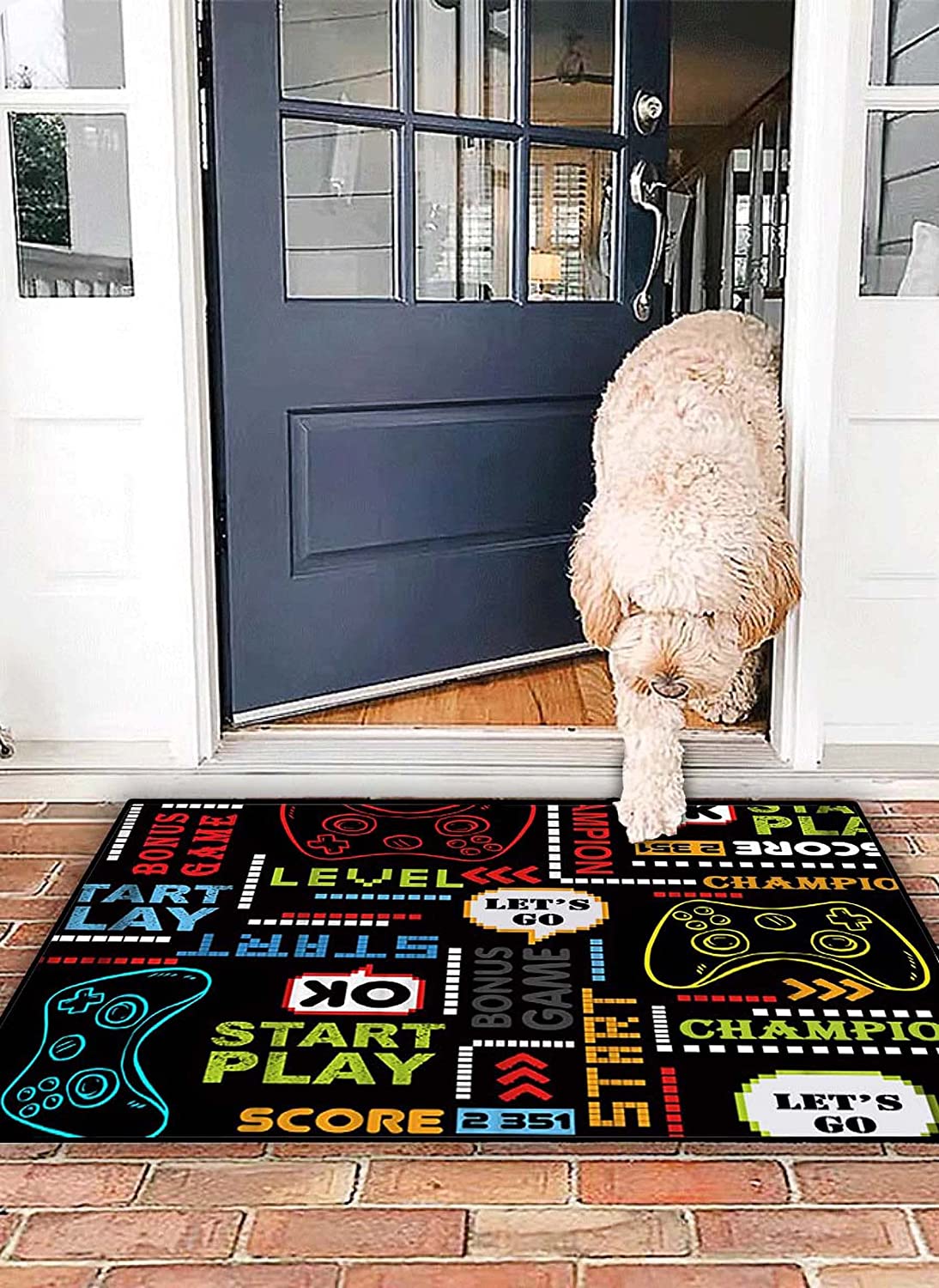 Black Gaming Area Rugs for Boys - Add Cool Game Style to Bedroom Decor with Gamer Rug, Video Games Carpet - Image 3