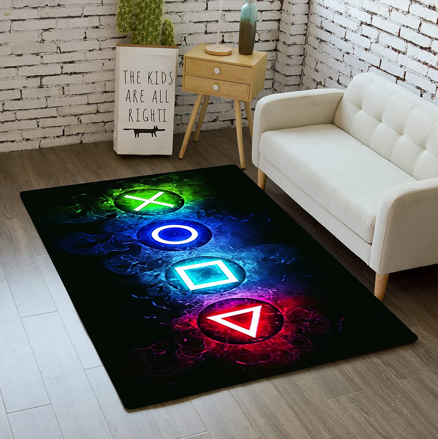 Black Gaming Skull Area Rug for Boys Bedroom with Cool Game Style - Image 2