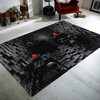 Black Grey White Irregular Geometry Area Rug - Mosaic Printed Carpet Adding a Contemporary Touch to Your Home