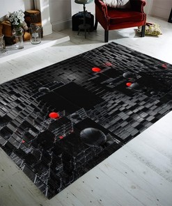 Black Grey White Irregular Geometry Area Rug - Mosaic Printed Carpet Adding a Contemporary Touch to Your Home