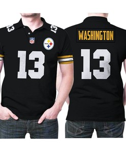 Black Jersey Style Polo Shirt for Fans of James Washington #13, A Great Pittsburgh Steelers Player