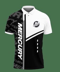 Black Mercury Marine BDA-HT Polo Shirt Ver 1: An Athletic Piece with 3D Print