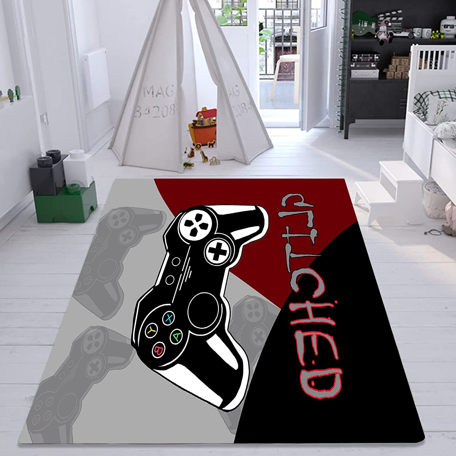 Black Non-Slip Gamer Gamepad Controller Area Rugs for Home Decoration - Image 4