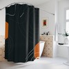 Black & Orange Retro Shapes Shower Curtain or Mat | Minimalistic Contemporary Art | Apartment Bathroom Curtain