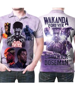 Black Panther Wakanda Forever Memorial Polo Shirt with 3D All Over Print and Quotes