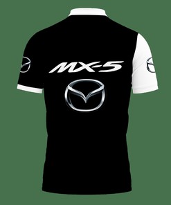 Black Polo Shirt with 3D Printed Mazda Mx-5 Lph-Ht Ver 1: Perfect Athletic Style and Breathable Fabric
