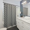 Black Stripes Geometric Print Vintage Shower Curtain, Modern Bathroom Decor , Simple and Minimal Gift idea